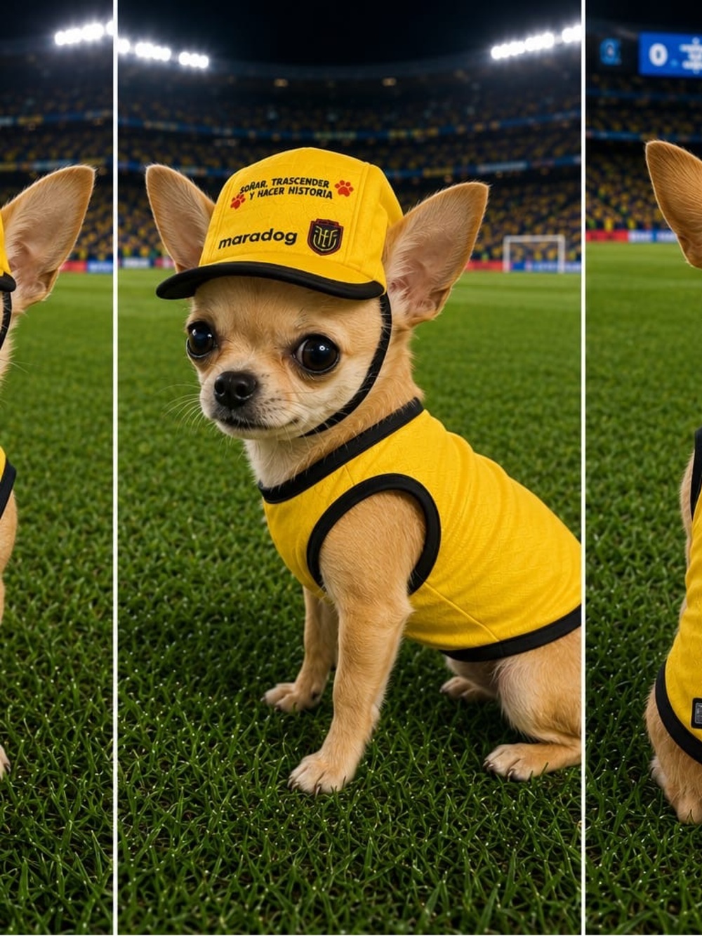 Pets Ecuador Yellow Dog Sports Jersey with Matching Cap
